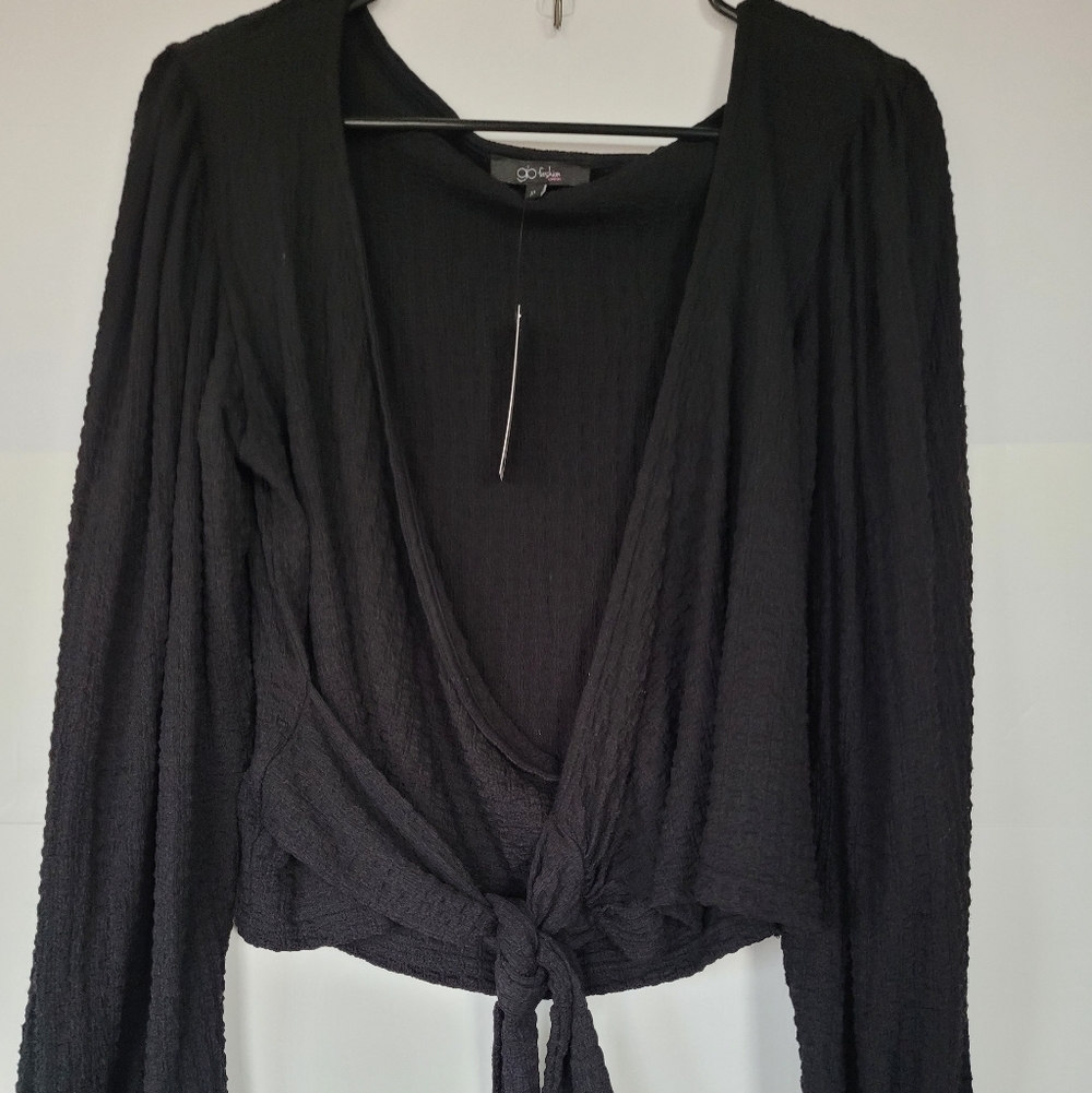 Glo Fashion Black Textured Top Size XL - Picture 1 of 14